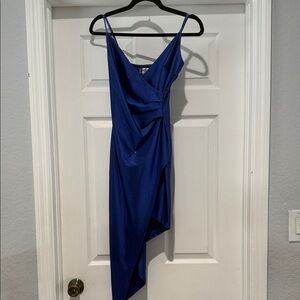 Emerald Sundae Royal Blue Asymmetrical Dress
